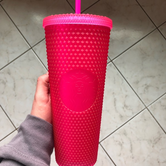 NWT Starbucks Fall 2021 Neon Pink Studded Tumbler